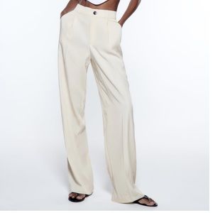 Zara White Full-Length Pants